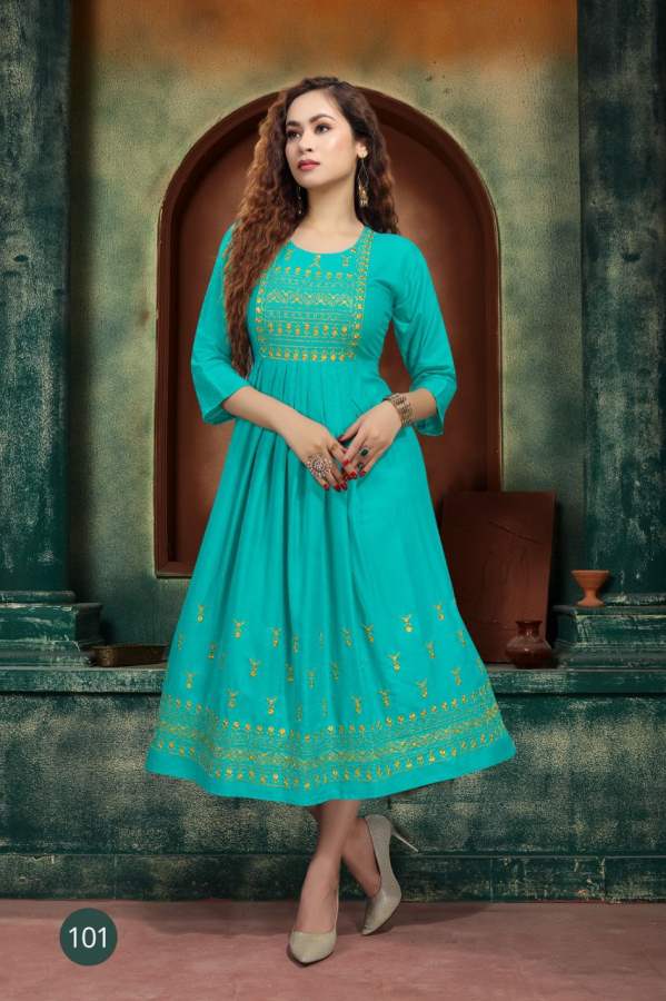 Razzo Zarina Fancy Ethnic Wear Embroidery Work Anarkali Kurti Collection